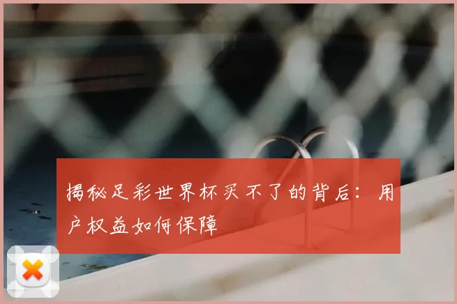 揭秘足彩世界杯买不了的背后:用户权益如何保障